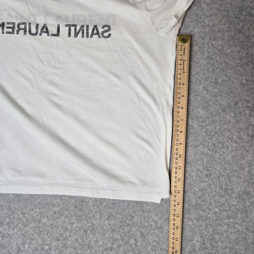 Saint Laurent Mirror Logo Reverse Logo Women's T-Shirt - Size L - Picture 6 of 6
